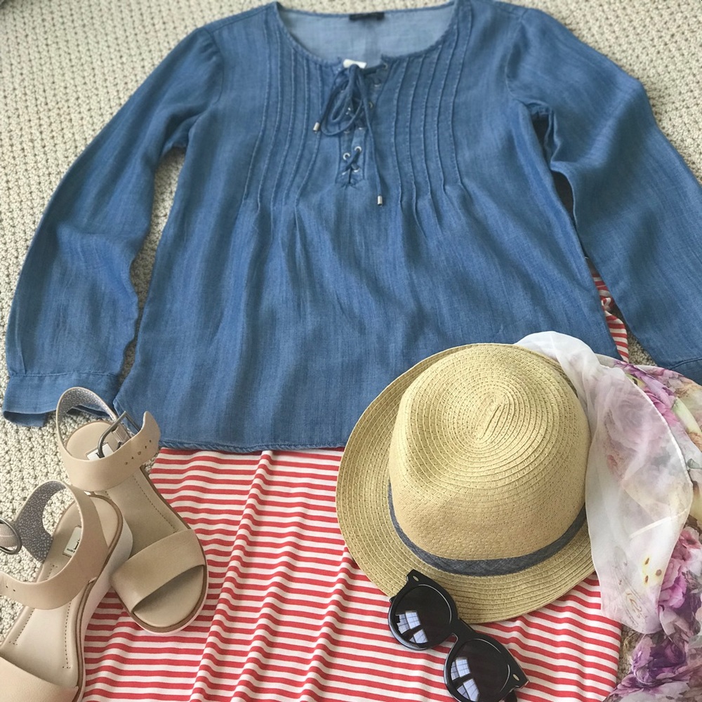 Talbots denim long sleeve shirt